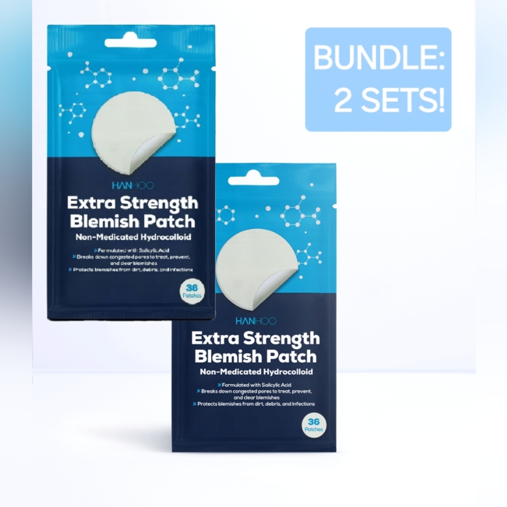 NWT BUNDLE OF 2 SETS OF HANHOO EXTRA STRENGTH BLEMISH PATCHES 36-ct!